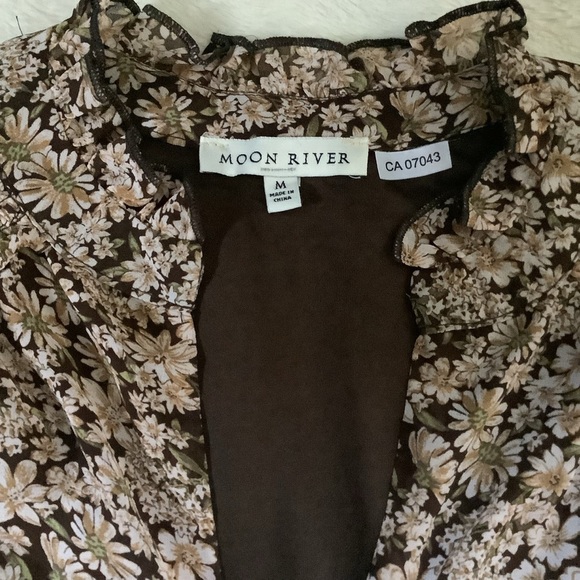 Moon River Shirred Waist Tiered Dress Dress Size Medium - Picture 4 of 14